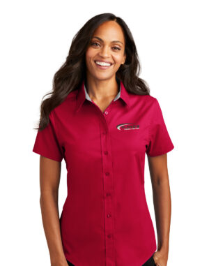 14. Floyd’s Truck Center Company Store Port Authority Ladies Short Sleeve Easy Care Shirt-Red/Light Stone