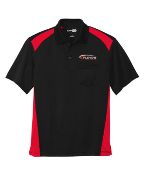 26. Floyd’s Truck Center Company Store CornerStone Select Snag-Proof Two Way Colorblock Pocket Polo-Black/Red