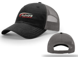 60. Floyd’s Truck Center Richardson Adjustable Garment Wash Trucker Cap-Black/Charcoal