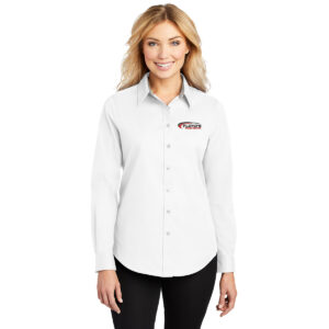Floyd’s Truck Center Company Store Port Authority Ladies Long Sleeve Easy Care Shirt-White
