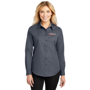 Floyd’s Truck Center Company Store Port Authority Ladies Long Sleeve Easy Care Shirt-Steel