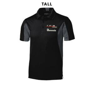 IPG-Genesis Systems Tall Side Blocked Micropique Sport-Wick Polo-Black/Iron Grey