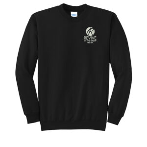 Revive Unisex Core Fleece Crewneck Sweatshirt – Black