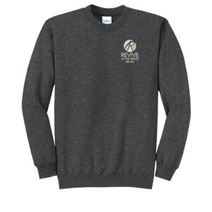 Revive Unisex Core Fleece Crewneck Sweatshirt – Dark Heather Grey