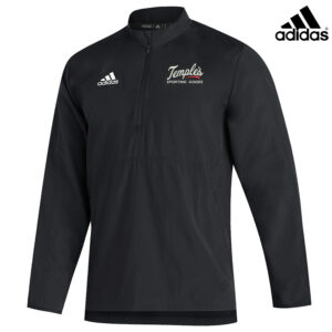 Temples Adidas Sideline 21 Men Lightweight Woven 1/4 Zip Long Sleeve Pullover-Black