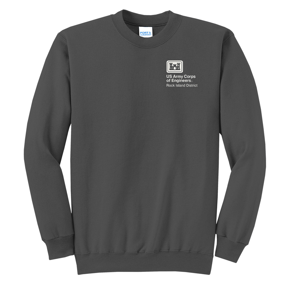 US Army Corps Unisex Basic Crew Sweatshirt-Charcoal