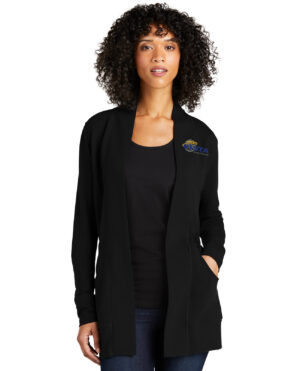 Vista Global Solutions Port Authority Ladies Microterry Cardigan-Black