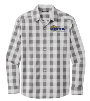 Vista Global Solutions Port Authority Everyday Plaid Shirt-Shadow Grey
