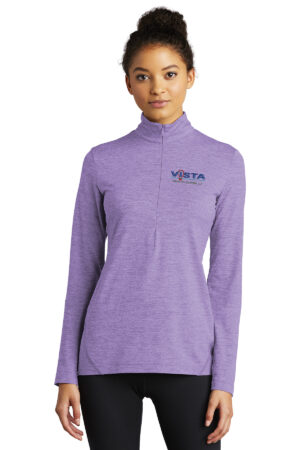 VIS Sport Tek Ladies Exchange 1.5 Long Sleeve 1/4 Zip Pullover-Hyacinth Heather