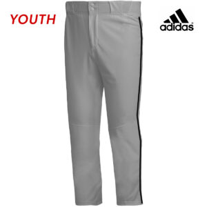 11. adidas Icon Pro OHP YOUTH Baseball Pant with Piping-Team Mid Grey-Black