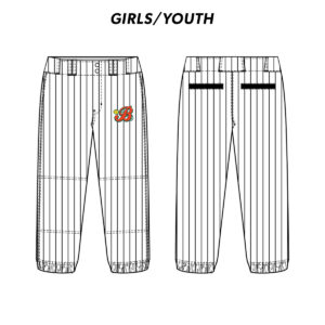 10. Barnstormer Softball Girls/Youth Sublimated Classic Cut Softball Pant-White/Pinstripe