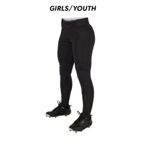 12. Champro Tournament Girls/Youth Traditional Low Rise Pant-Black