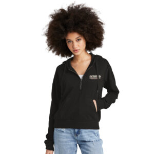 QCAS District Women Perfect Tri Fleece 1/2 Zip Pullover-Black