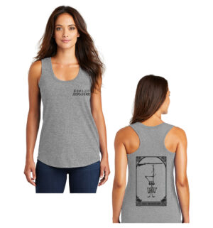 Bravo Co Infantry District Made Ladies Perfect Tri Racerback Tank-Grey Frost