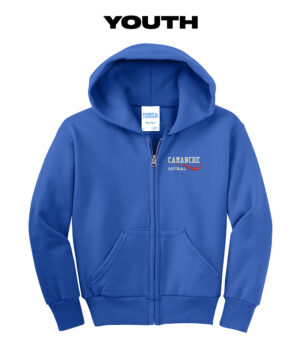 Camanche Storm Softball Youth Core Fleece Full Zip Hooded Sweatshirt-Royal