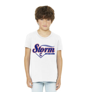 Camanche Storm Softball Unisex Premium Short Sleeve Youth Tee-White