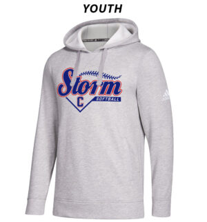 Camanche Storm Softball Adidas Youth Fleece Hooded Sweatshirt- Medium Grey Heather