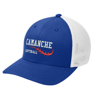 Camanche Storm Softball Port Authority Flexfit Mesh Back Cap-Royal/White
