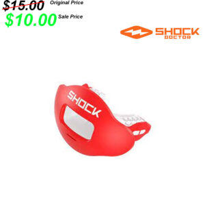 DM East Football PG Shock Doctor Max Air Flow 2.0 Lip Mouth Guard-Red/White