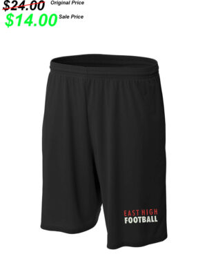 DM East Football PG Moisture Management Men’s Short with Side Pockets-Black