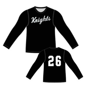 04. QC Area Knights Sublimated Long Sleeve Crew Tee-Black
