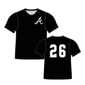 06. QC Area Knights “A” Left Chest Sublimated Short Sleeve Crew Tee-Black