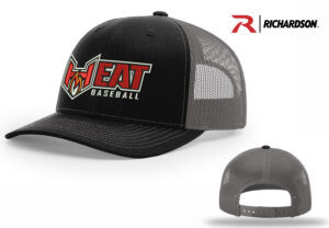 QC Heat Baseball Richardson Pro Crown Mesh Back Adjustable back cap Split-Black/Charcoal