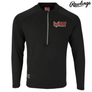 QC Heat Baseball Rawlings COLORSYNC Half-Zip Fleece pullover jacket-Black