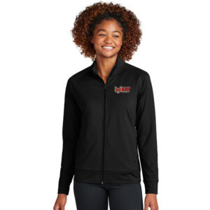 QC Heat Baseball Sport-Tek Ladies Sport-Wick Stretch Full-Zip Cadet Jacket-Black