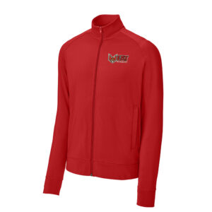 QC Heat Baseball Sport-Tek Sport-Wick Stretch Full-Zip Cadet Jacket-Deep Red