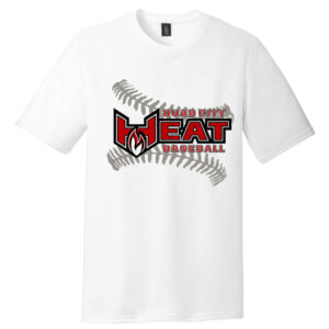 QC Heat Baseball Unisex Triblend Short Sleeve Tee-White