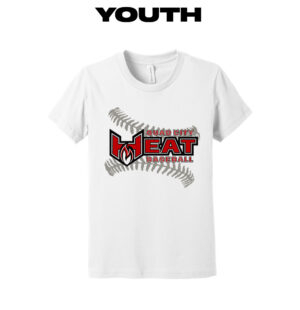 QC Heat Baseball YOUTH premium triblend Short Sleeve Tee-White