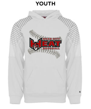 QC Heat Baseball Badger YOUTH Lineup Hood-White/Silver