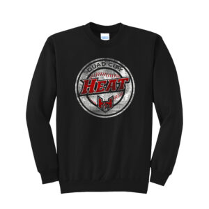 QC Heat Baseball Unisex Basic Crewneck Sweatshirt-Black