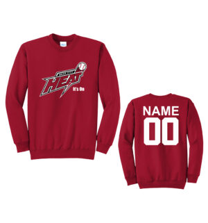 QC Heat Baseball Unisex Crewneck Sweatshirt-Red