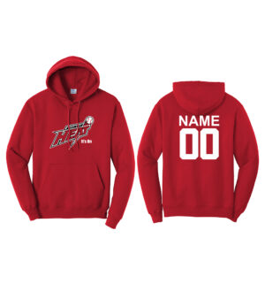 QC Heat Baseball Unisex Basic Hooded Sweatshirt-Red