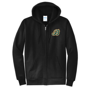 Boltz Softball Full Zip Hooded Sweatshirt-Black