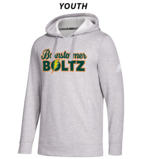 Boltz Softball Adidas Youth Fleece Hooded Sweatshirt- Medium Grey Heather