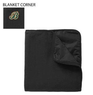 Boltz Softball Fleece & Poly Travel Blanket  50 x 60-Black