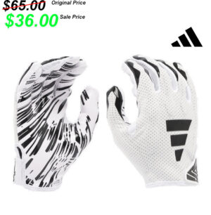 DC Football Player Coach Adidas Freak 6.00  skill and receiver padded football  gloves-White/Blk