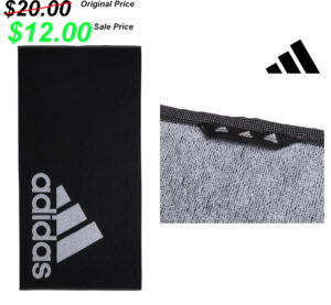 DC Football Player Coach Adidas  quick-drying cotton towel (50 cm x 100 cm) Black/White