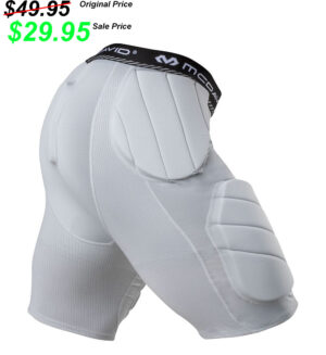 DC Football Player Coach McDavid Rival integrated 5-pad girdle with hard shell thigh guards -Grey
