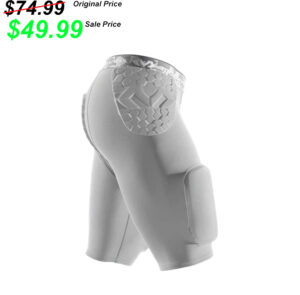 DC Football Player Coach McDavid HEX Integrated 5 Pad Girdle  with hard-shell thigh guards GREY