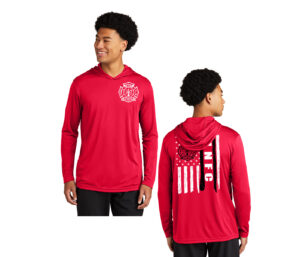 Lost Nation Fire EMS Sport-Tek PosiCharge Competitor Hooded Pullover-Red