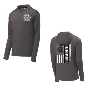 Lost Nation Fire EMS Sport-Tek PosiCharge Competitor Hooded Pullover-Iron Grey