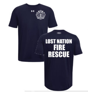 Lost Nation Fire EMS Under Armour short sleeve Men’s Team Tech Tee-Navy