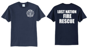 Lost Nation Fire EMS Unisex Basic Short Sleeve Tee-Navy