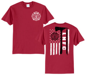 Lost Nation Fire EMS Unisex Basic Short Sleeve Tee-Red