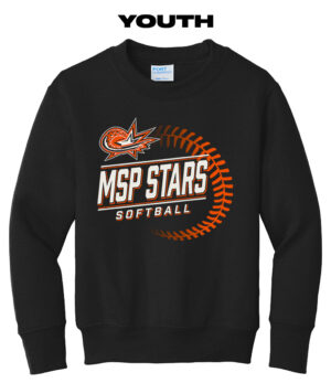 MSP Stars  Youth Crewneck Sweatshirt-Black