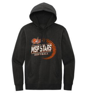 MSP Stars District Fleece Hood-Black